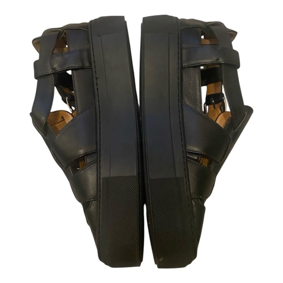 Emme Parsons Ernest Platform Fishermans Sandal in Black Nappa Leather Sz 38 - Picture 2 of 8